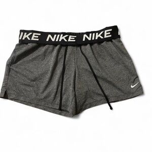 Nike Women’s Dri-FIT Charcoal Shorts with Pockets & Side Vents | Fold-Over Waist